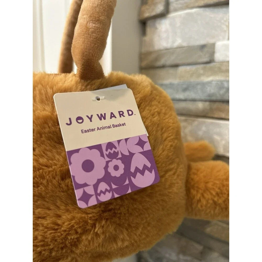 Joyward Plush Brown Dog Easter/Gift/Birthday Animal Basket  9x14 in Kids Decor